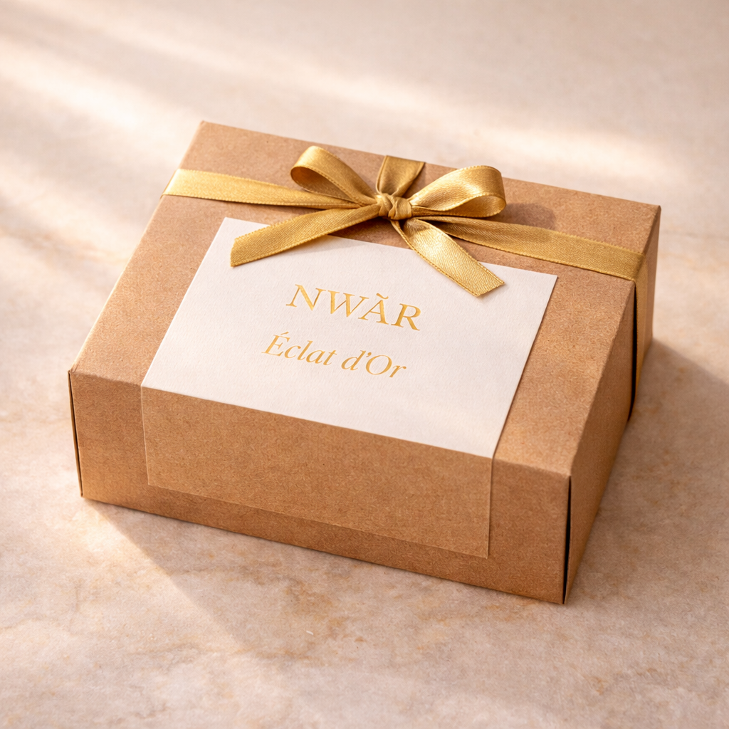 Coffret Eclat d Or NWAR ferme ruban dore