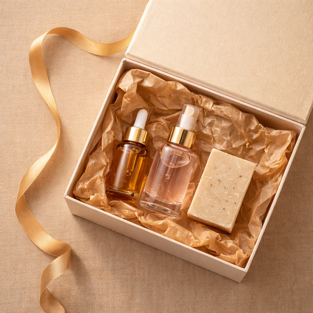 Coffret Eclat d'Or NWAR - huile d'argan et eau de rose en coffret kraft