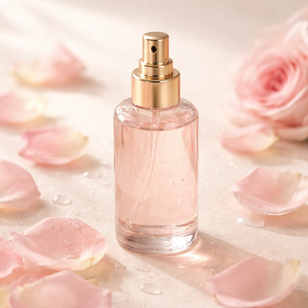 Eau de rose de Dades NWAR 100ml - flacon spray et petales